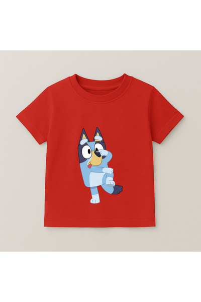 SVART WEAR Bluey Printed Children's T-Shirt 100% Cotton Red