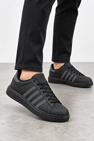 HT HOTİN Captiva Men's Lace-Up Casual Sneaker Sports Shoes Black-Smoke
