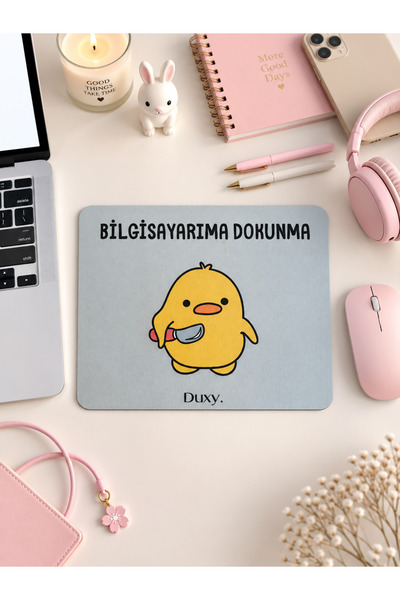 Duxy Sevimli Civciv Mouse Pad, 23x19 cm, Kaymaz Taban, Ev, Ofis ve Oyun için ...