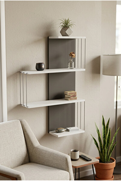Zevahir Home Organizer Düzenleyici Kitaplık Ahşap Raf Terek Çiçeklik Baharatl...