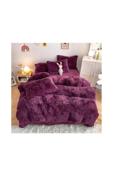 odjas Set de lenjerie de pat Fluffy Cocolino, 6 piese, vișiniu