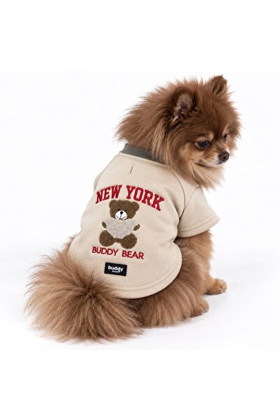 Buddy Store New York Buddy Bear Süzene Nakışlı Köpek Sweatshirt – Bej