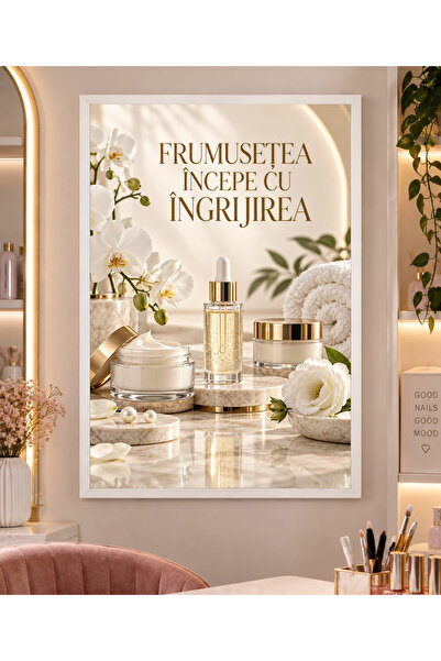 Miutic Print Studio Tablou decorativ pentru Beauty Salon „Frumusețea începe c...