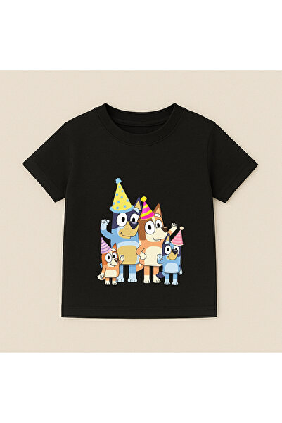 SVART WEAR Bluey Friends Printed Kids T-Shirt 100% Cotton Black