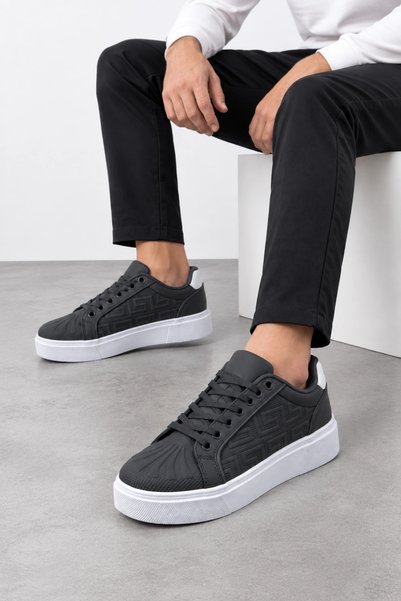 HT HOTİN Astrum Men's Lace-Up Casual Sneaker Sports Shoes - Smoked