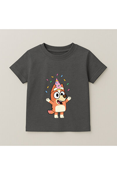 SVART WEAR Tricou pentru copii cu imprimeu Bluey Bingo Party Hat, 100% bumbac...