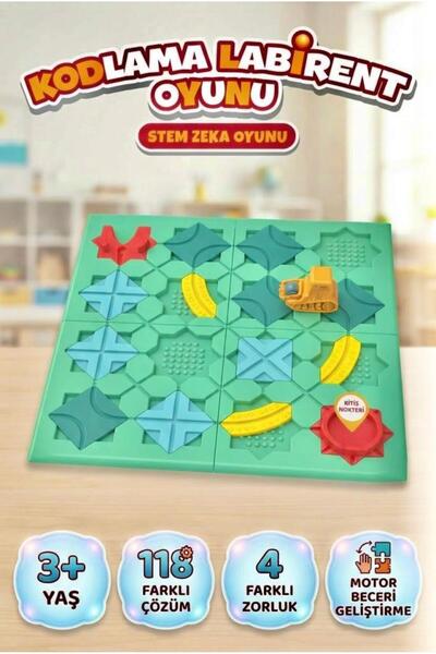 Tıfıl Toys Kodlama Labirent 4 Farklı Zorluk Seviyeli 118 Çözümlü Zeka ve Mant...