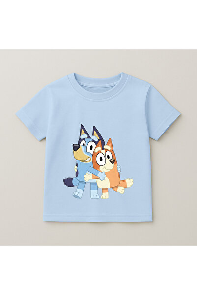 SVART WEAR Bluey and Bingo Party Printed Kids T-Shirt 100% Cotton Baby Blue
