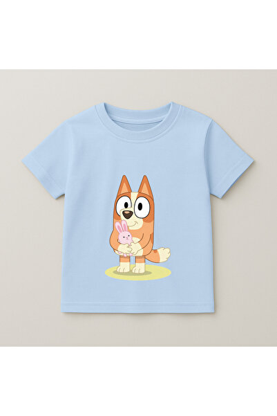 SVART WEAR Bluey Bingo Sitting Printed Kids T-Shirt 100% Cotton Baby Blue