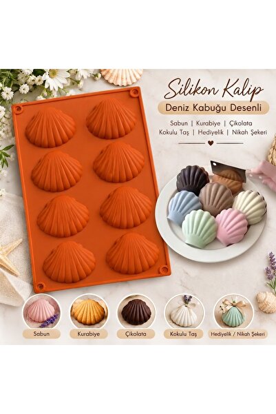 Şenhomee Silicone Chocolate Mold Oyster Shell Cookie Cake Soap Scented Stone ...