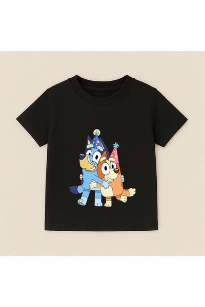 SVART WEAR Bluey and Bingo Printed Kids T-Shirt 100% Cotton Black