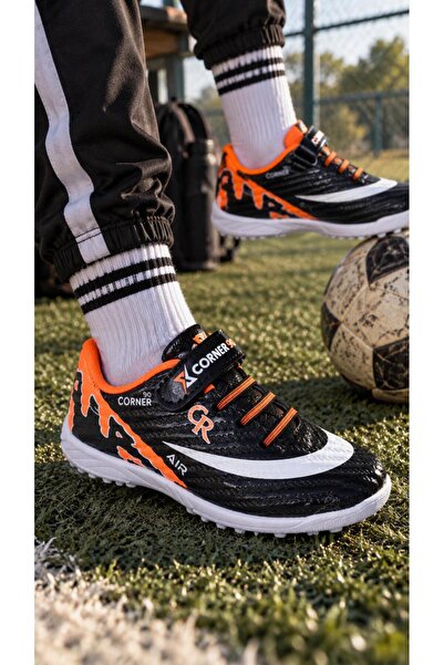 crybrands Ghete de fotbal pentru copii din piele lacuită cu velcro