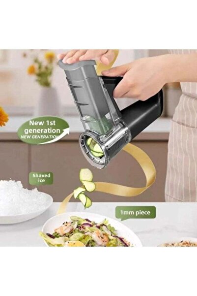 Generic Electric Vegetable Slicer Cordless with 4 Interchangeable Blades, Gra...