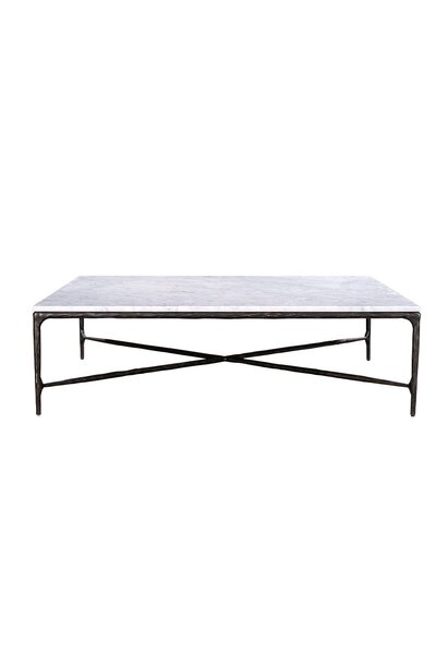 AlRugaib Furniture Square Silver Coffee Table with Marble Top