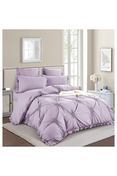 odjas Lenjerie de pat dublu, Uni, Model Inimi Brodate, 6 piese, Finet, 180X20...