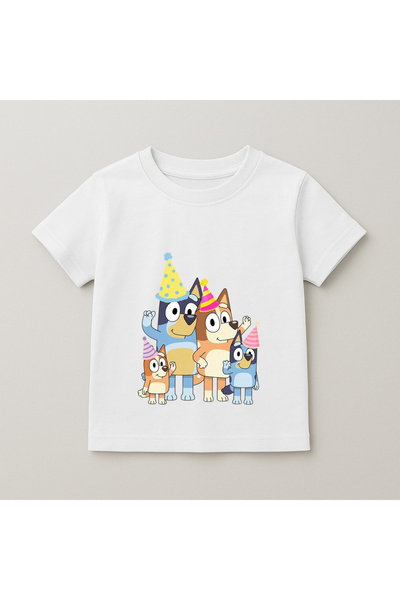 SVART WEAR Bluey Friends Printed Kids T-Shirt 100% Cotton White
