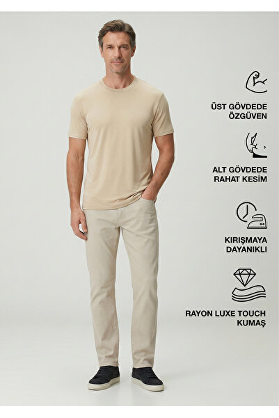 simpleQloth Cappadocia |   Brushed Rayon Fluid - Ribbed Collar - Qsimple Muscle Fit Hide Belly Tshirt - Han Rock