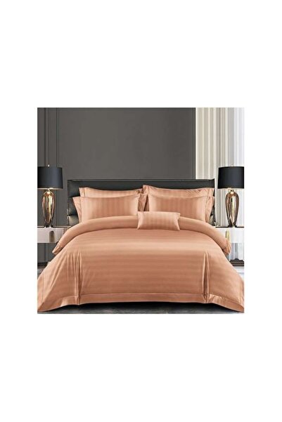 odjas Lenjerie de pat damasc PORTOCALIU DESCHIS 6 piese, cu elastic, 180x200 ...