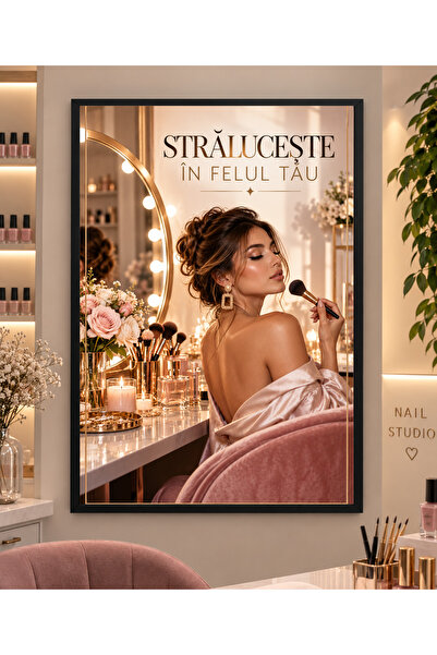 Miutic Print Studio Tablou decorativ pentru Beauty Salon „Strălucește în felu...