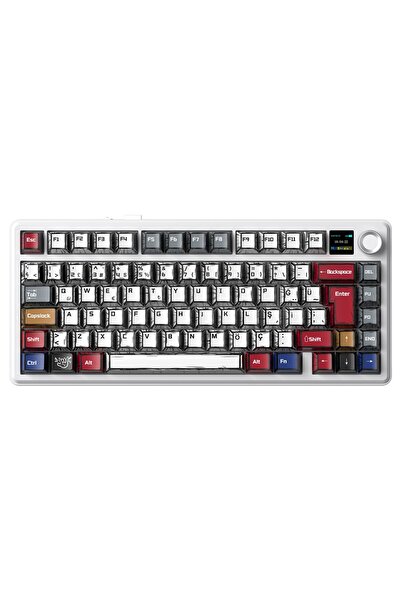 Aula F75 Max Mekanik Gaming Oyuncu Klavyesi TKL RGB GrayWood V4 Switch Kablos...