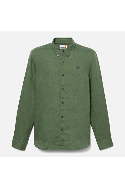 Timberland Mill Brook Linen Shirt Men's Green Tshirt