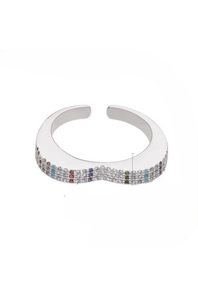 Peach Jewelry Δαχτυλίδι Ατσάλι Ασημένιο Μουλτι Ζιρκόνια