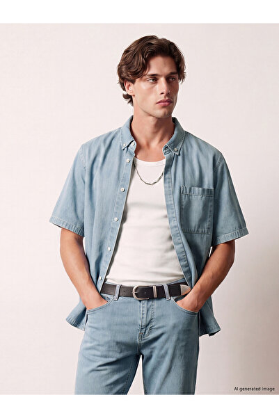 LC Waikiki Xside Blue Regular Fit Men's Jean Shirt