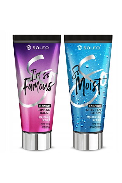 Soleo I'M SO FAMOUS 150ml BRONZANT PENTRU BRONZARE + BALSAM DUPĂ SOLARIU 150ml