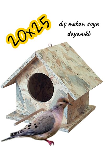ncy ahşap kumru güvercin kuş yuvası dış mekan suya dayanıklı 20x25 cm