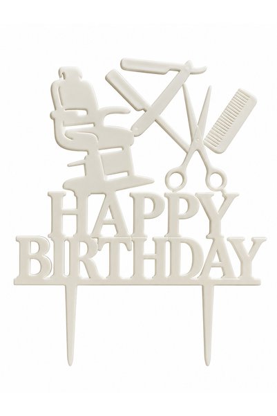 LİYA3D Barber Themed Happy Birthday Cake Decoration |   Hairdresser Concept Birthday Cake Topper