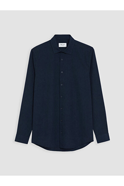 LC Waikiki Lcw Vision Navy Blue Standard Fit Men's Textured Shirt