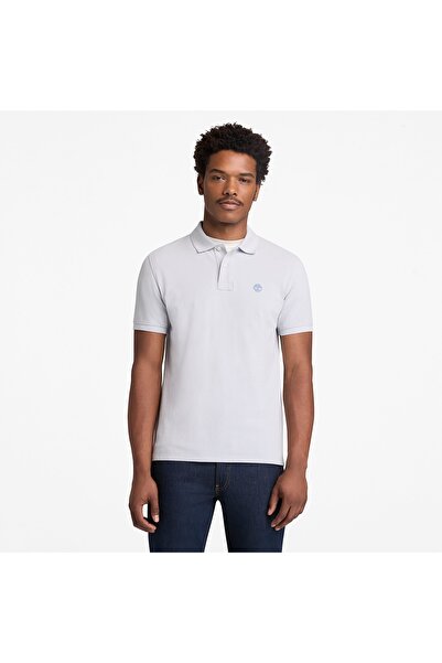 Timberland Millers River Pique Short Sleeve Polo Men's Gray Polo Collar T-Shirt