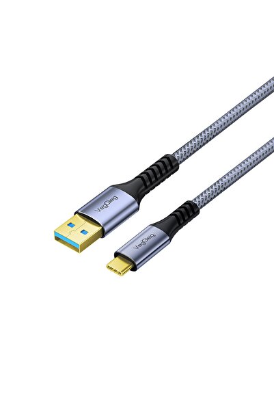 Veggieg 100W USB-A to Type-C Kablo USB 3.2 Gen 2 10Gbps Data ve Hızlı Şarj Ka...