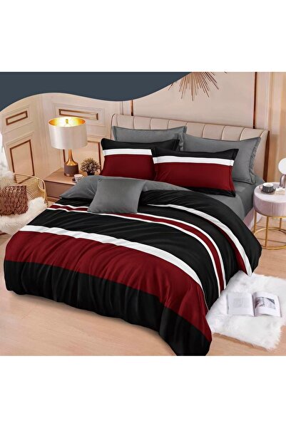 CHIRASO Flannel Bedding Set, 6 Pcs, Fitted Sheet 180x200+25 cm, Duvet Cover 2...