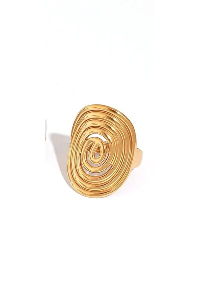 Peach Jewelry Ατσάλινο Δαχτυλίδι 316 Σπιράλ Επιχρυσωμένο 18Κ