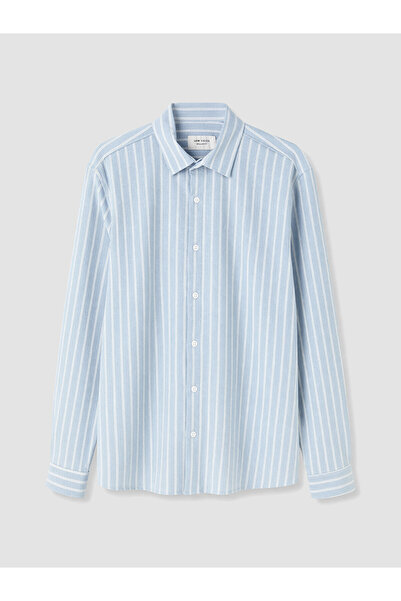 LC Waikiki Lcw Vision Blue Regular Fit Striped Dobby Men's Shirt