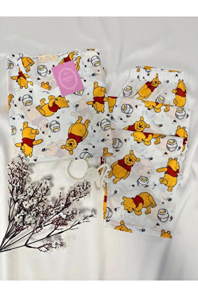MH Moony Homewears 2-dijelni žuti medvedić od češljanog pamuka, set pidžama s...