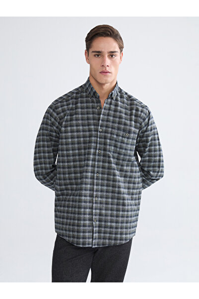 LC Waikiki Lcwaikiki classic khaki regular fit long sleeve plaid gabardine me...