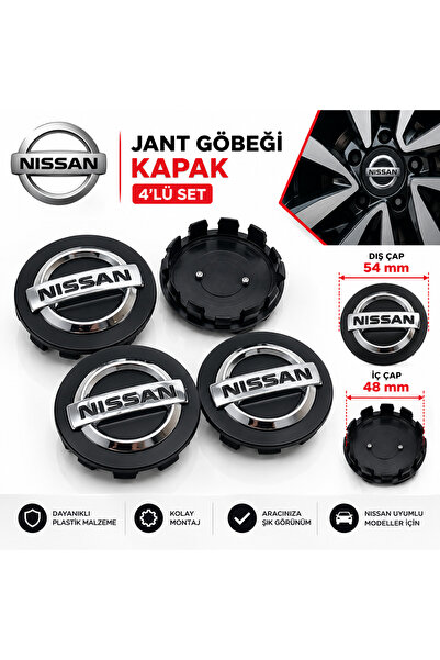 MemoDigital Universal Nissan Qashqai-Juke Jant Göbeği Siyah 54-48mm