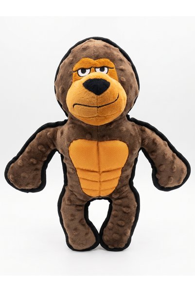 Tasma Market Sesli Goril Plush Dog Toy - Ribbed Edge (Brown) (35 cm)