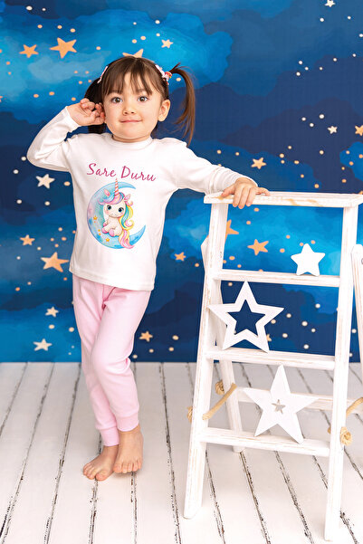 Pia Baby İsme Özel Kız Çocuk Pijama Takımı %100 Pamuk Penye İsim Baskılı Kişi...
