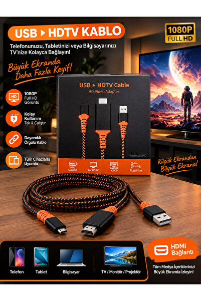 HDMİ KABLO USB HDTV HD VIDEO KABLO