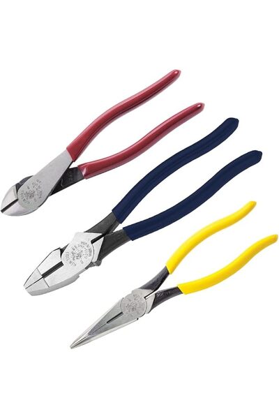 Klein Tools طقم كماشات 80020 يشمل كماشة كهربائيين، كماشة قطع قطرية، وكماشة ذا...