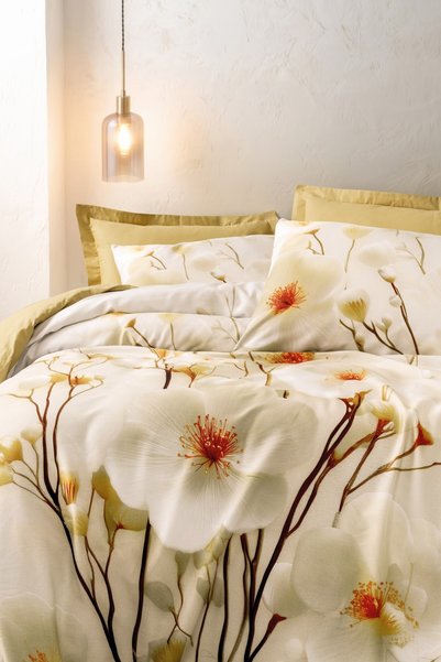 Cotton Box Floare 3D Satin 100% Bumbac - Lumea Gold