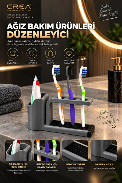 CREA3DTR DİŞ FIRÇALIK VE BANYO ORGANİZERİ
