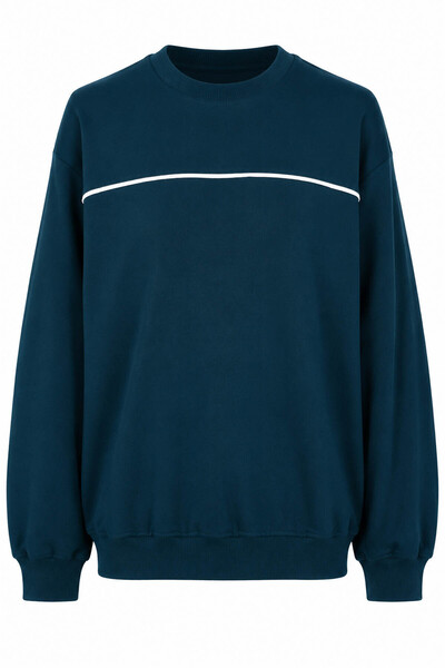trender Biyeli Basic O Neck Petrol Men's Sweatshirt 27Kdt1000001