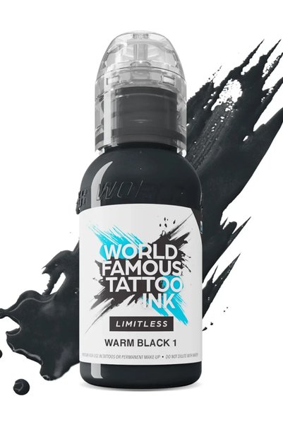 Tattoo World Famous Limitless Warm Black 1 Dövme Boyası 30ml – Sıcak Siyah Profesyonel Ink