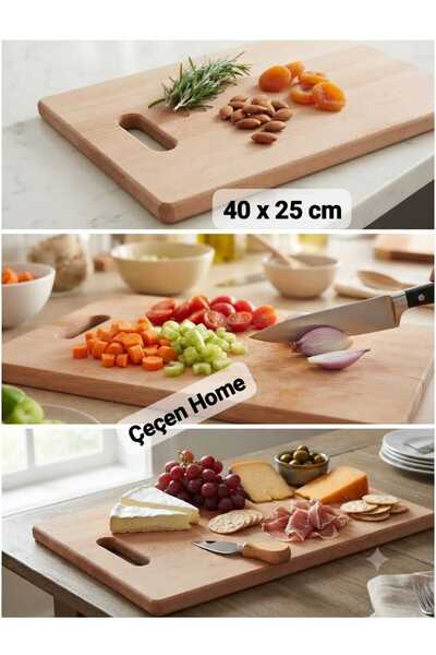 ÇEÇEN HOME لوح مطبخ خشبي متعدد الاستخدامات - لوح لتقطيع اللحوم والخضروات وتقد...