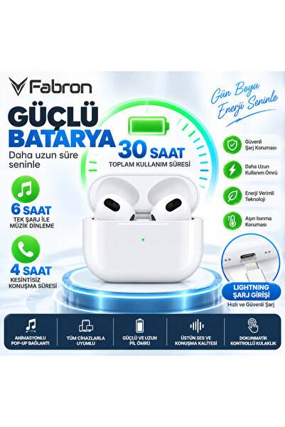 FABRON 3. Nesil Pro Ios Android Uyumlu Kablosuz Bluetooth Kulaklık Karışık Renk Kılıf Hediyeli