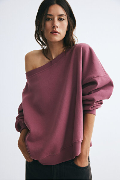 H&M Omuzları Açık Sweatshirt